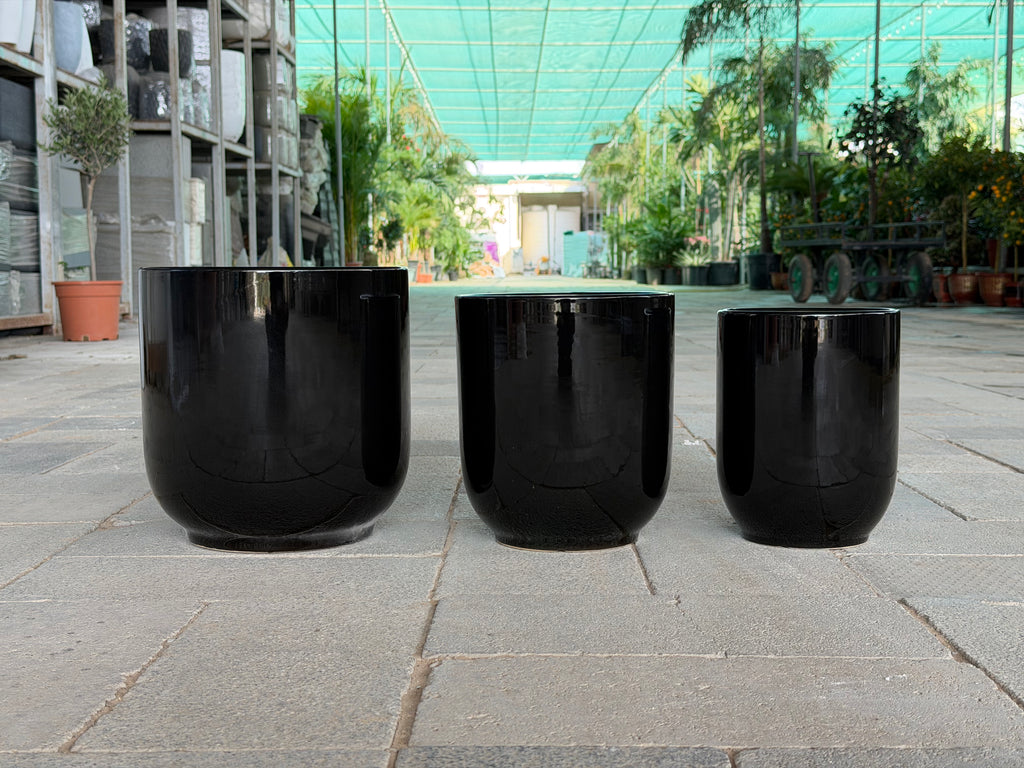 Luna – Black Ceramic Planter