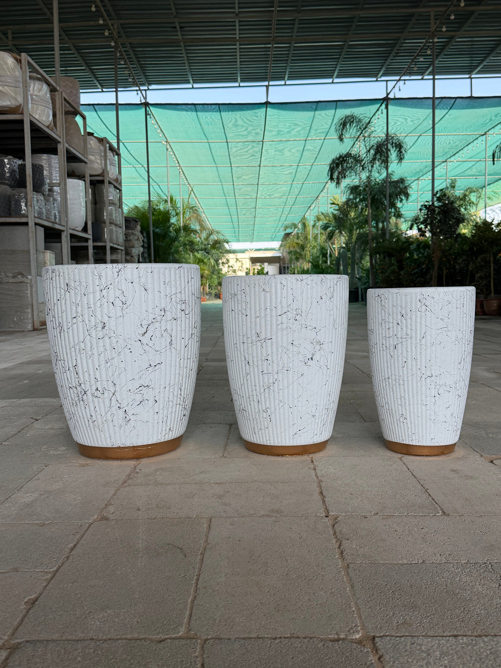 Terra – Shaded White Ceramic Planter