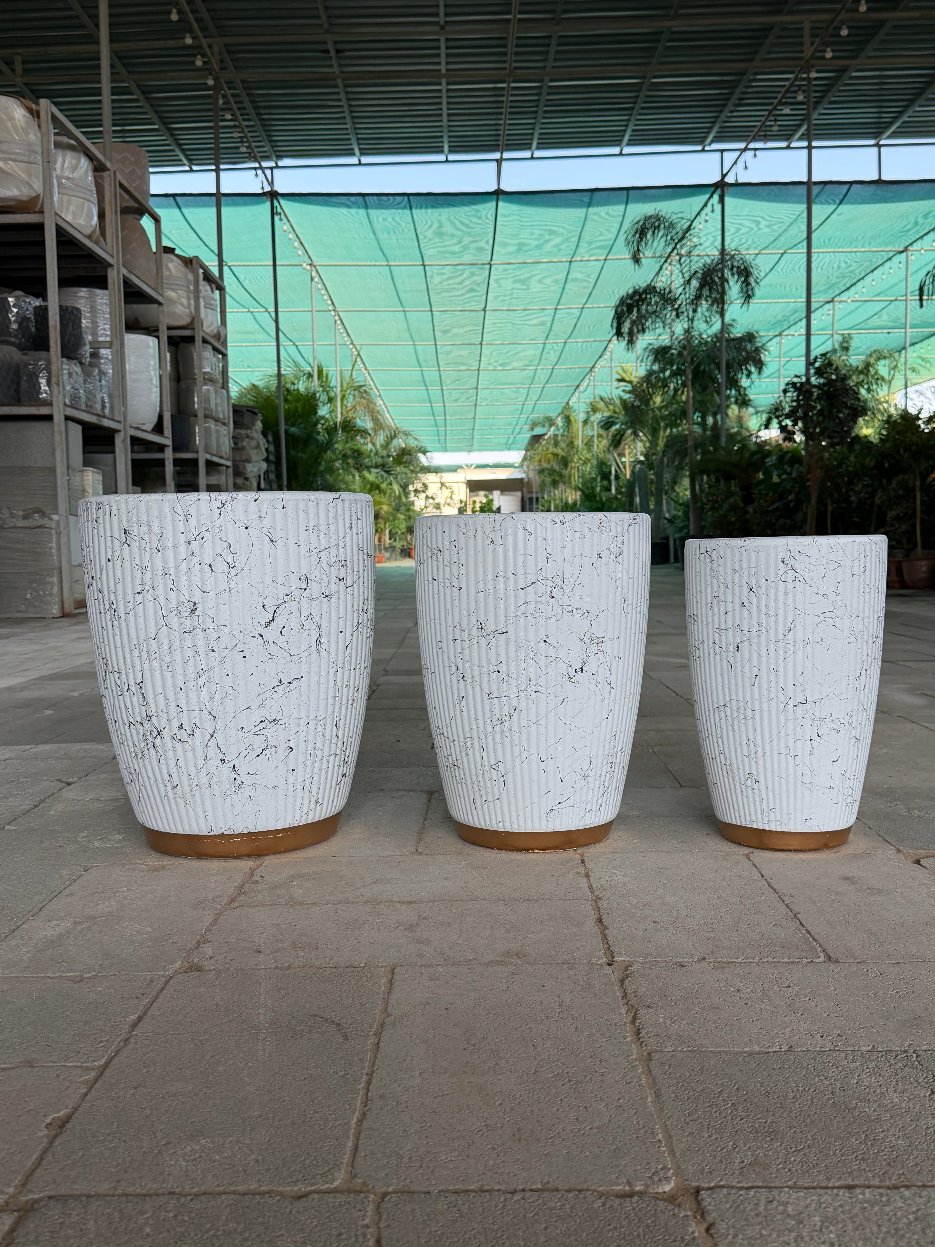 Terra – Shaded White Ceramic Planter