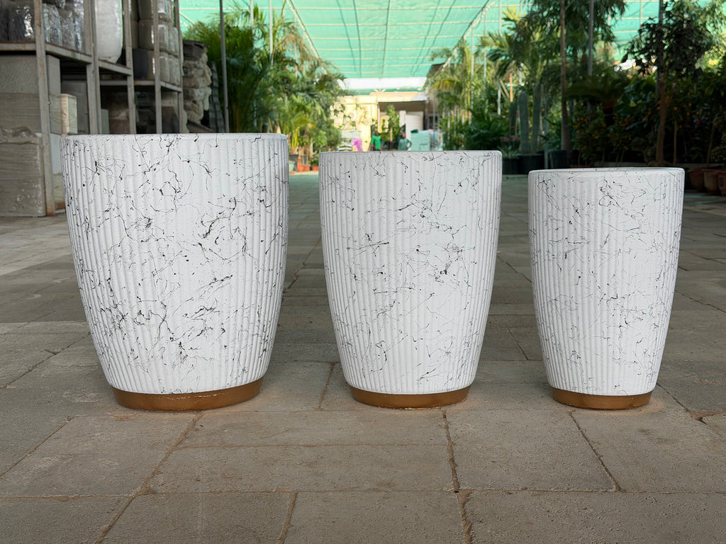 Terra – Shaded White Ceramic Planter