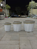 Regal – White Golden Ceramic Planter